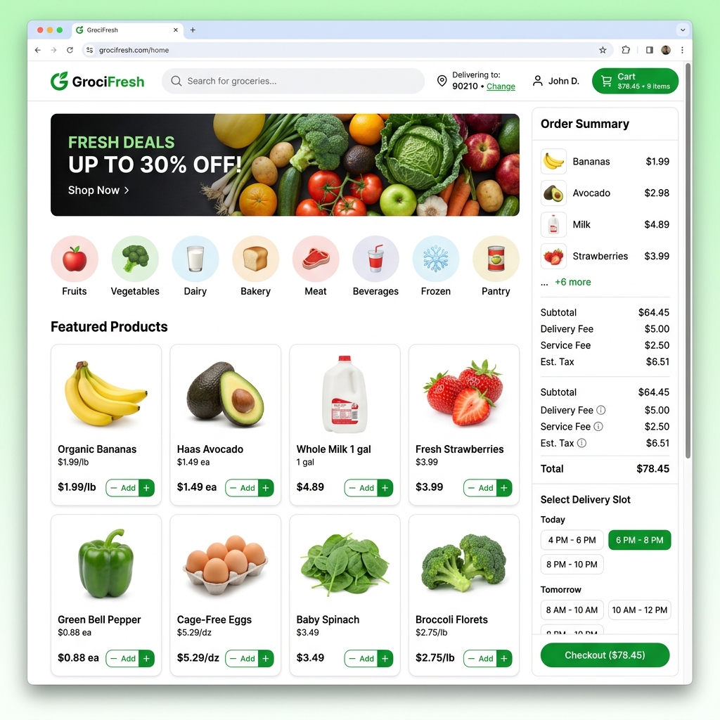 FreshCart — Grocery Delivery Store