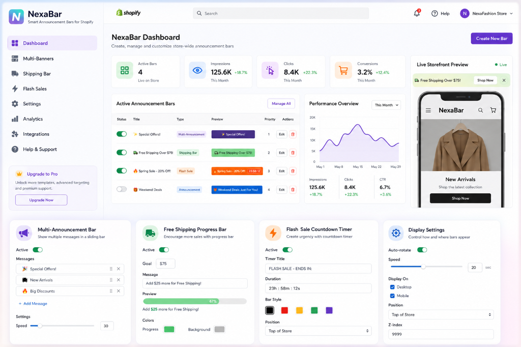 NexaBar - Announcement & Promo Bar for Shopify
